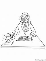 Coloring Judge Pages Drawing Gavel Judges Printable Magistrate Getdrawings sketch template