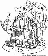 Haunted House Coloring Pages Halloween Color Kids Sheets Houses Printable Sheet Fall Colouring Number Adults Print Clipart Activity Choose Board sketch template