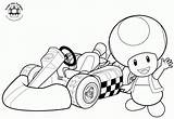 Kart Toad Coloring Wii Ausmalbild Luigi Fargelegging sketch template