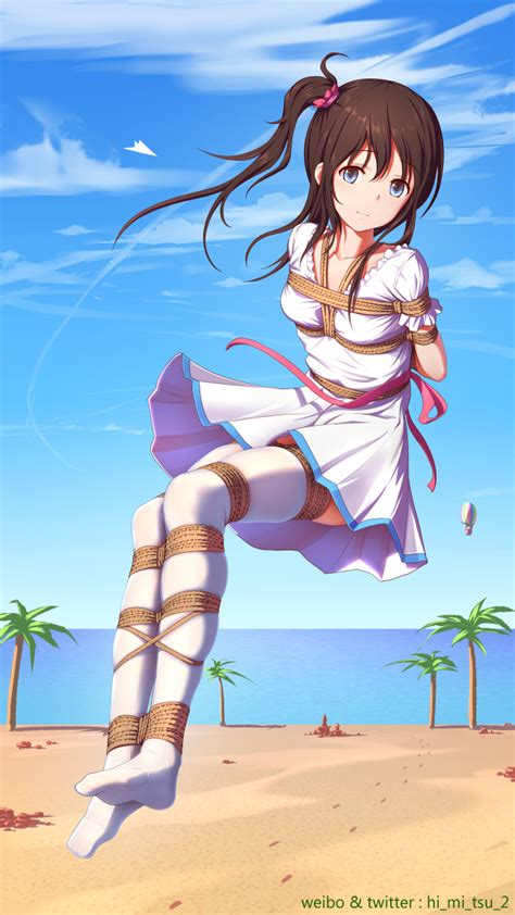 Safebooru 1girl Arms Behind Back Beach Black Hair Blue Eyes Blue Sky