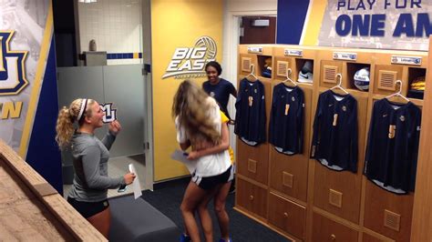 marquette volleyball locker room reveal august 2015 youtube
