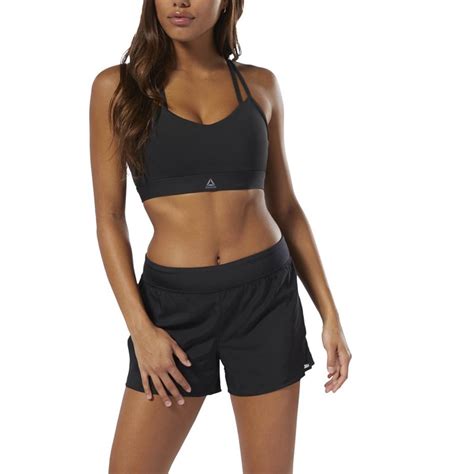 Buy Reebok Womens Workout Ready Knit Woven Training Shorts Black