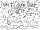 Year Coloring Pages Happy Years Christian Doodle Hat Alley Color Popular Print Printable Doodles Getcolorings Coloringhome sketch template