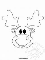 Reindeer Coloring Face Christmas Pages Getcolorings Color sketch template
