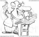 Pastor Preaching Clip Cartoon Toonaday Outline Illustration Royalty Rf Clipart Ron Leishman 2021 sketch template
