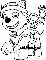 Paw Everest Patrol Pages Coloring Color Printable Print sketch template
