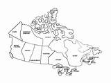 Canada Map Printable Coloring Maps Provinces Outline Kids Pages States Colouring Drawing Worksheet United Territories Flag America Canadian Homeschool Coloringhome sketch template
