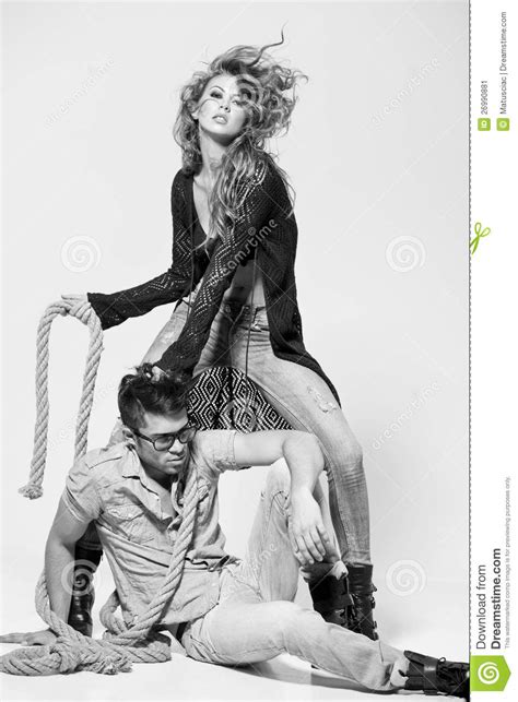 Sexy Man And Woman Doing A Fashion Photo Shoot Stock Image