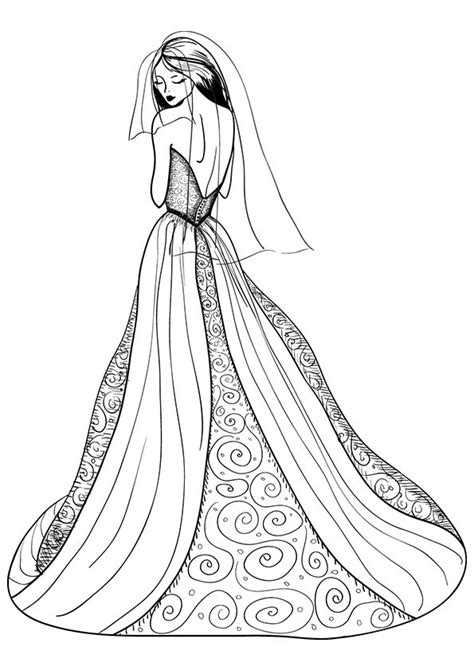 ideas  wedding dress coloring pages home family