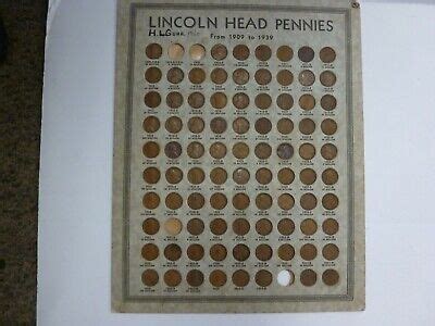 lincoln cents vintage lincoln head pennies coin board
