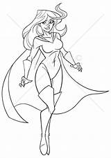 Superheroine Heroine sketch template