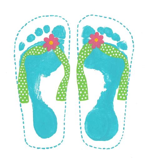 flip flops footprint crafts kids prints handprint crafts