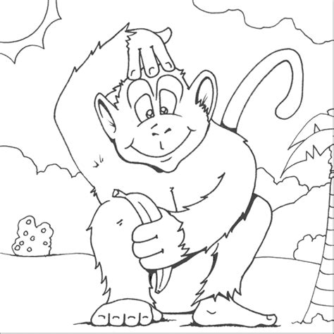 monkey coloring pages coloringbay