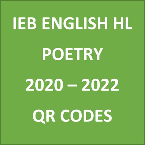 ieb english hl grade  poetry qr codes  video lessons teacha