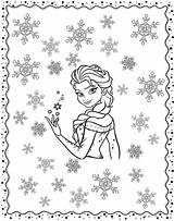 Frozen Coloring Kids Elsa Pages Simple Snowflakes sketch template