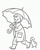 Umbrella Regenschirm Printable Ausmalbilder Duck Child sketch template