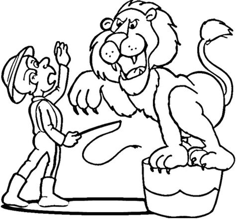 lion  circus coloring page supercoloringcom