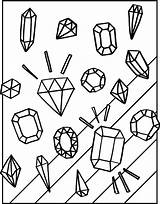 Coloring Pages Diamond Gemstones Rock Gemstone Jewel Mineral Printable Color Gem Drawing Kids Sheets Shrimpsaladcircus Shrimp Theme Adult Colouring Drawings sketch template