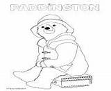 Paddington Coloring Suitcase Sitting Printable Pages Book sketch template