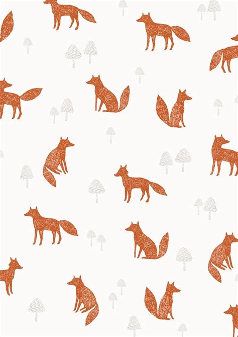 fox print pattern illustration pattern art fox pattern
