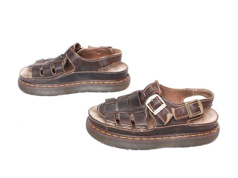 mens size   marten brown leather  buckle sandals