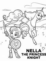 Coloring Pages Nella Knight Princess Bright Colors Printable Favorite Choose Color Kids sketch template