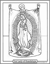 Guadalupe Coloring Lady Juan Diego Virgen Pages Rosary Drawing Catholic Tilma Print Saints Saintanneshelper Clipart Hands Feast Praying La Color sketch template