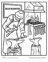 Blacksmith Coloring Continental Congress Template Designlooter sketch template