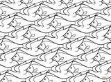 Escher Tessellation Tessellations Sheets Supercoloring sketch template