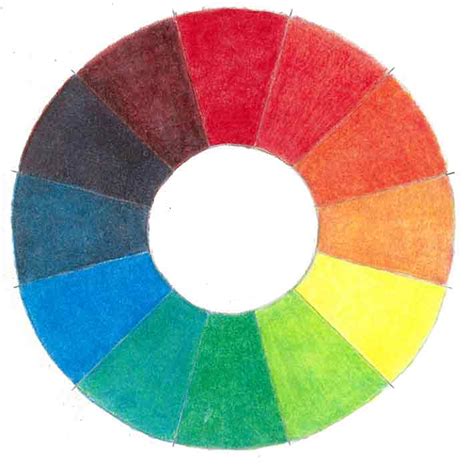 colored pencil color wheel worksheet  colored pencil color wheel