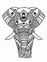 Coloring Elephant Pages Mandala Adults Zen Aztec Adult Drawing Color Head Colouring Pattern Animal Animals Elephants Getcolorings Asian Printable Baby sketch template