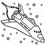 Coloring Space Ship Shuttle Printable Spaceship Popular sketch template