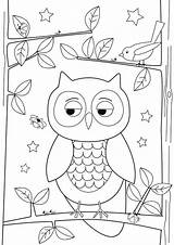 Drawing Kids Print Owl Coloring Pages Simple Drawings Color Owls Coruja Getdrawings Colornimbus Salvo sketch template