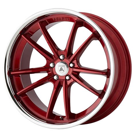 Asanti Wheels Abl 23 Sigma Candy Red With Chrome Lip Rim Wheel Size