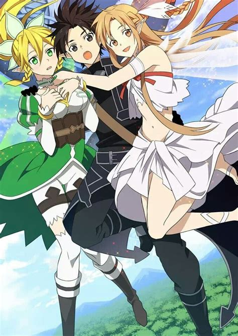 kirito asuna and leafa anime