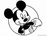 Mickey Coloring Mouse Pages Winking Disney sketch template