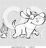 Poop Outlined Walking Away Dog Happy Coloring Clipart Cartoon Vector Thoman Cory sketch template