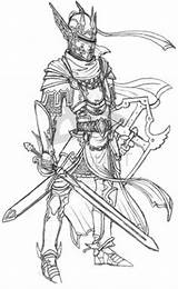Paladin Skyrim Knight Colorier sketch template