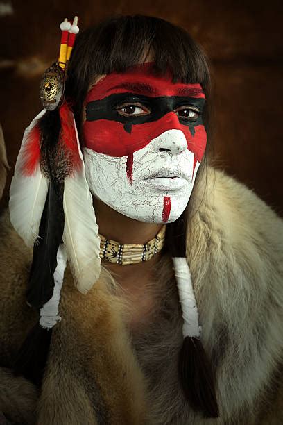 Woman Warrior Native American Face Paint Royalty Free Indian Warrior
