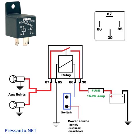 vdc relay wiring diagram schematic