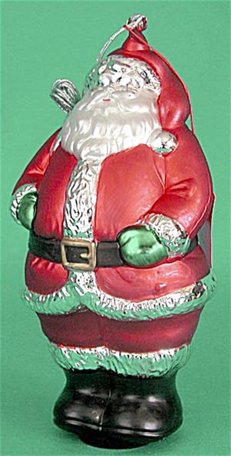 Large Mercury Blown Glass Santa Christmas Ornament