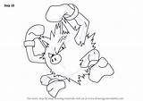Primeape Pokemon Step Draw Drawing Tutorials Drawingtutorials101 sketch template