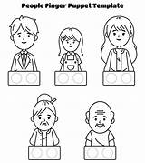 Finger Template Puppets Family Coloring Puppet Pages sketch template