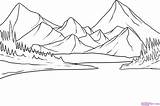 Mountain Drawing Landscape Easy Draw Drawings Step Lake Mountains Simple Sketch Scenery Choose Board Pencil Beginners sketch template