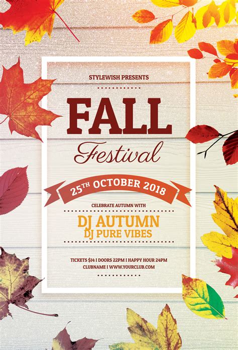 fall festival flyer template  behance