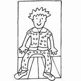 Pajamas Boy Coloring Standing Sheet sketch template