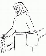 Mustard Sower Parable sketch template