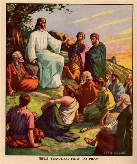 jesus teaching   pray religious christian painting  oil  sale