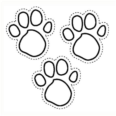 paw print coloring page clipart
