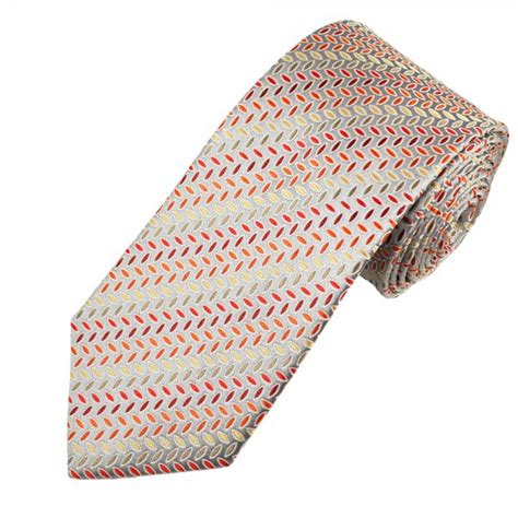 silver red and yellow patterned men s silk tie from ties planet uk